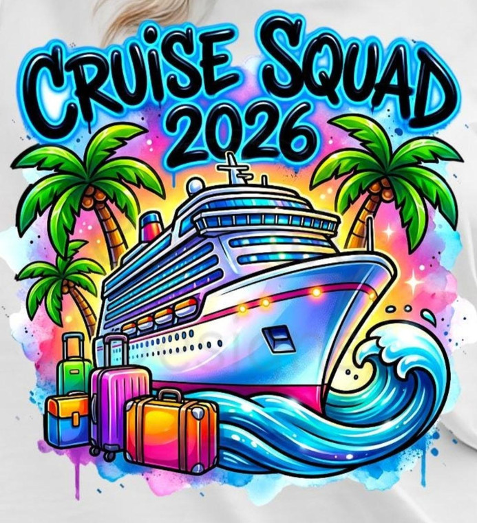 Cruise Squad 2026 custom DTF transfer