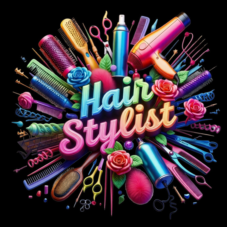 (2 Qty) Hair Stylist all accessories - custom DTF transfer