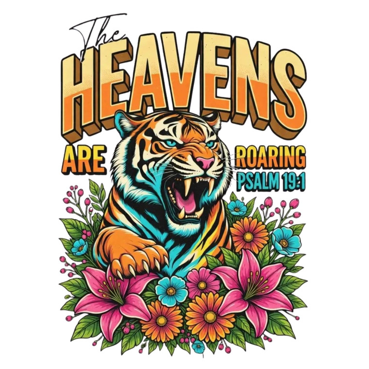 (2 qty) The Heavens Are Roaring Flower - DTF transfers