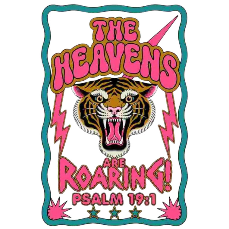 (2 qty) Heavens Are Roaring Pink Green - DTF transfers