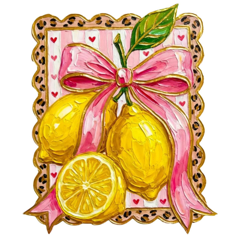 (2 qty) Lemon Pink Bow - DTF transfers