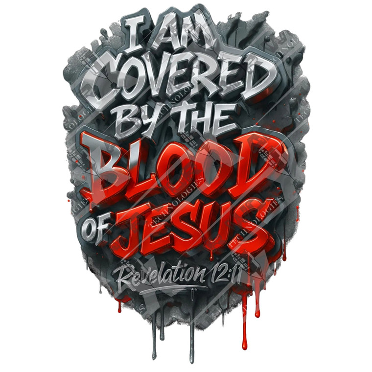 (2 qty) I Am Covered By The Blood Of Jesus - DTF transfers
