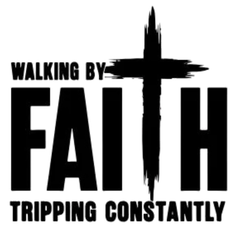 (2 qty) Walking By Faith Tripping Constantly Black - DTF transfers