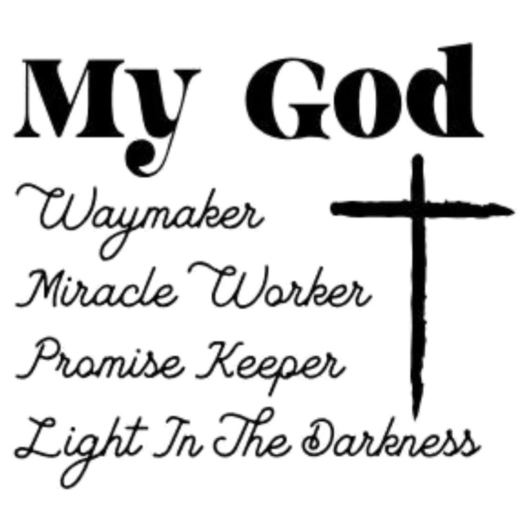 (2 qty) My God Way Maker Black - DTF transfers