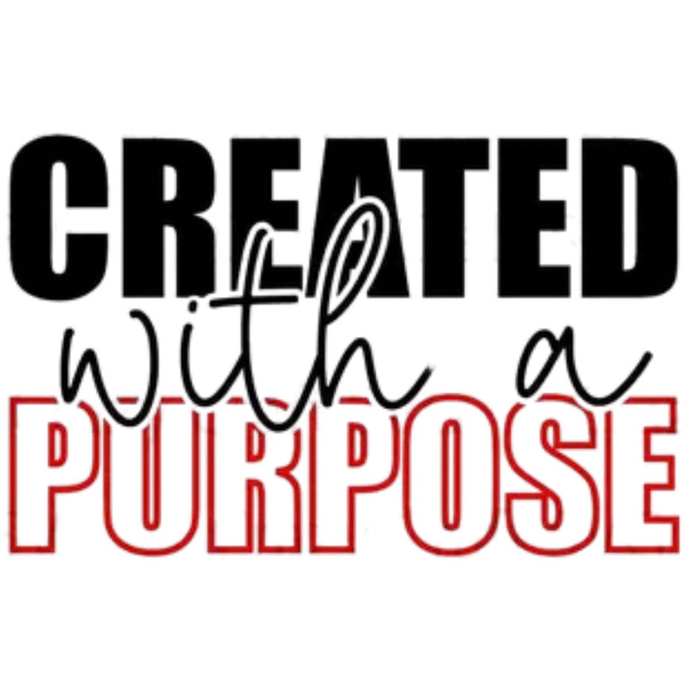 (2 qty) Created With A Purpose - DTF transfers