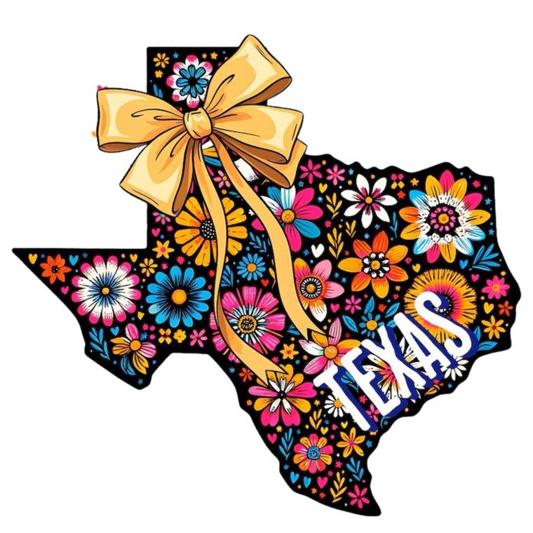 (2 qty) Flower Bow  Texas - DTF transfers