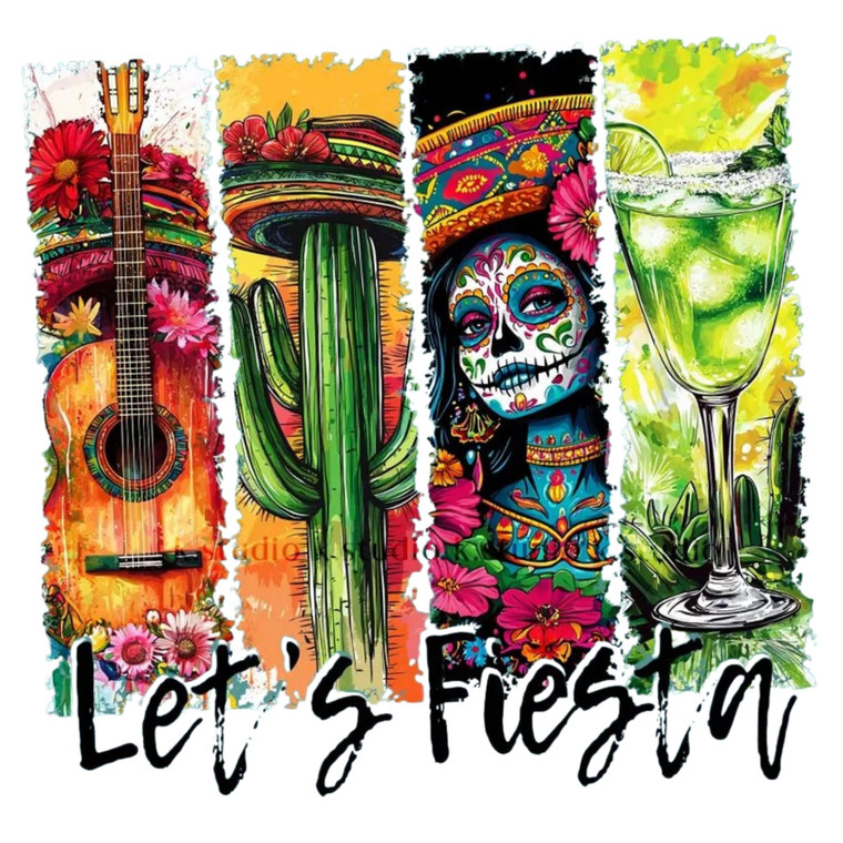(2 qty) Lets Fiesta Party - DTF transfers