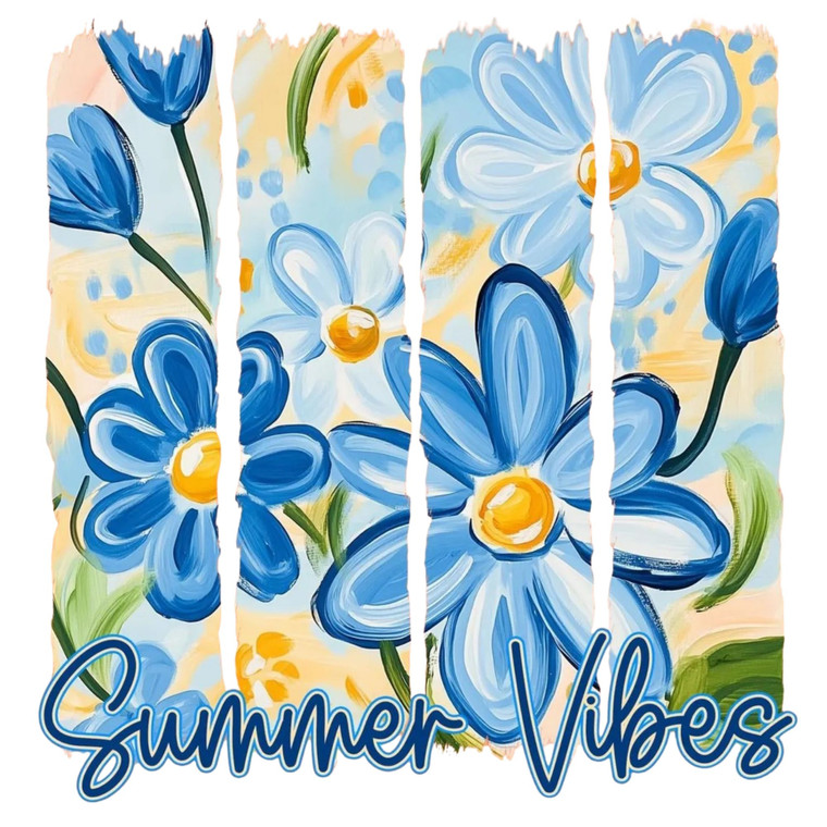 (2 qty) Blue Summer Vibes - DTF transfers