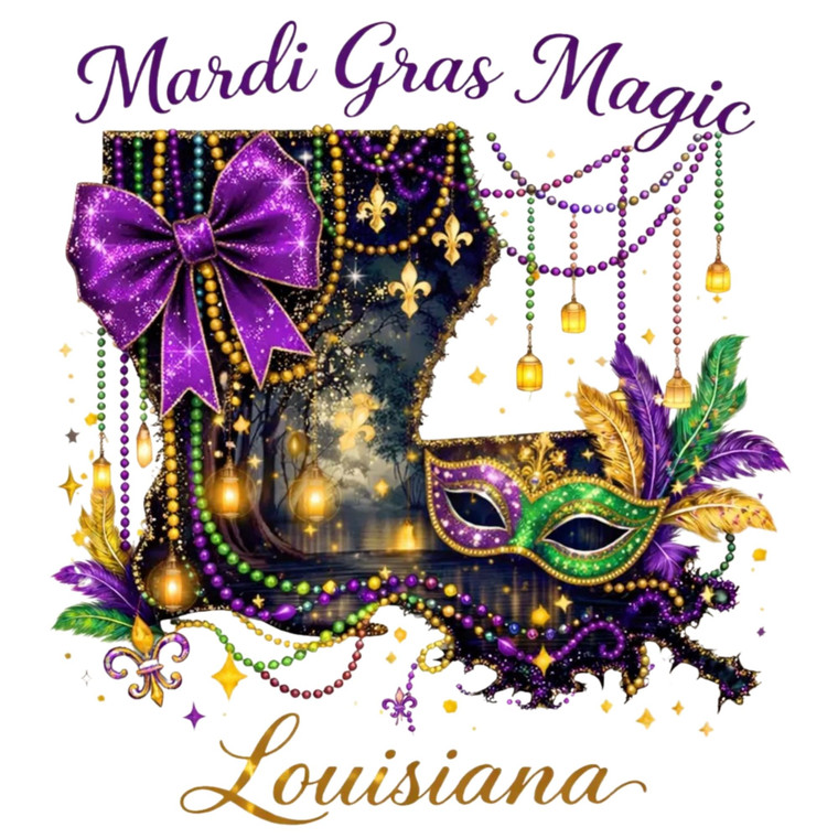 (2 qty) Mardi Gras Magic - DTF transfers