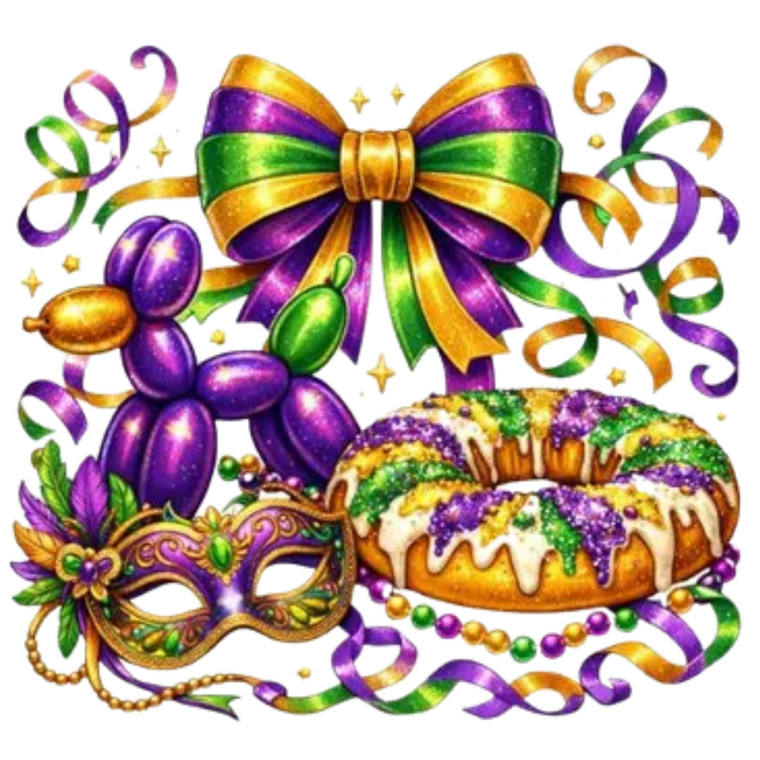 (2 qty) Mardi Gras Balloon - DTF transfers