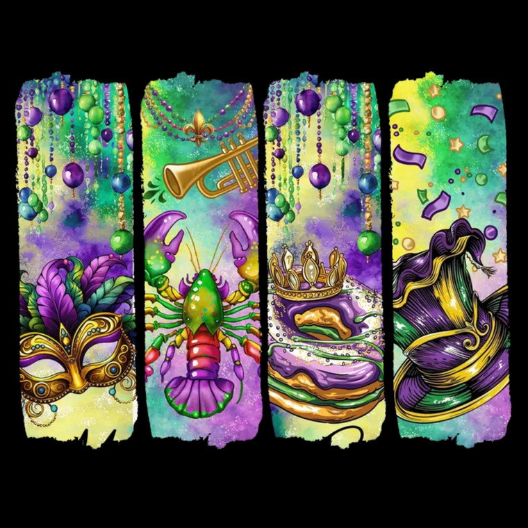 (2 qty) Mardi Gras Retro Vibes - DTF transfers