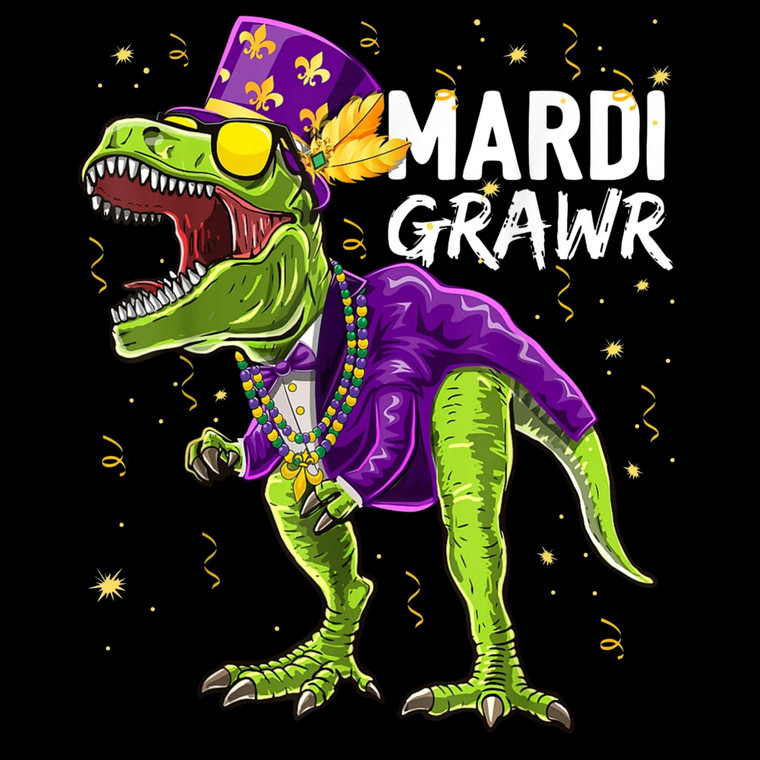 (2 qty) Mardi Grawr Dinosaur - DTF transfers