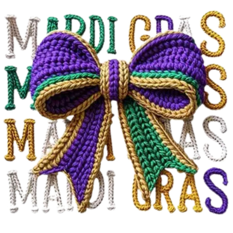 (2 qty) Mardi Gras Yarn - DTF transfers