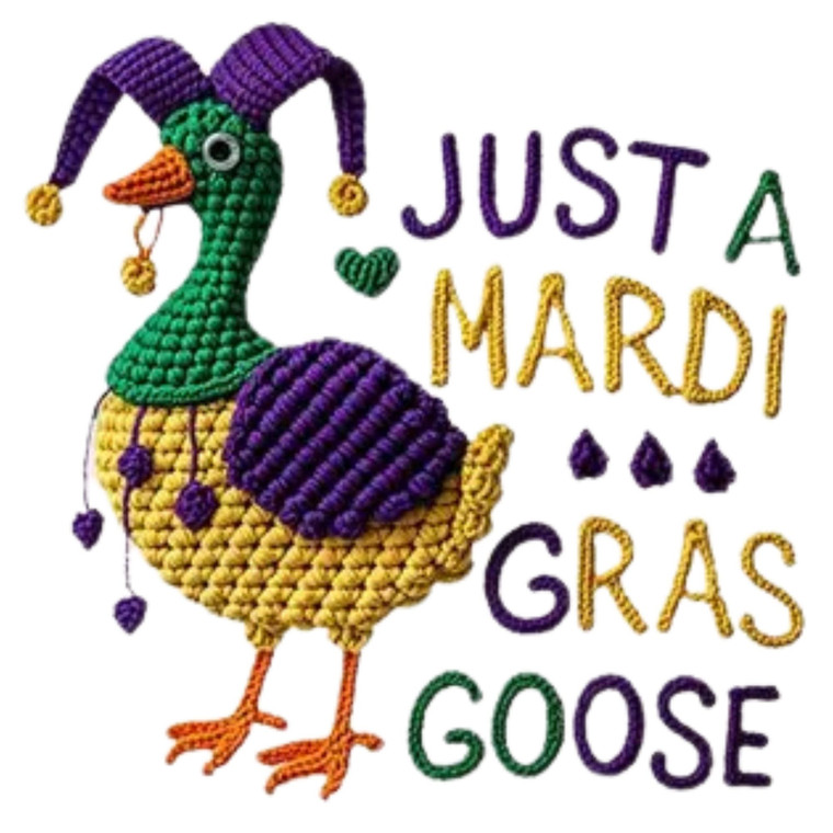 (2 qty) Just A Mardi Gras Goose Yarn - DTF transfers
