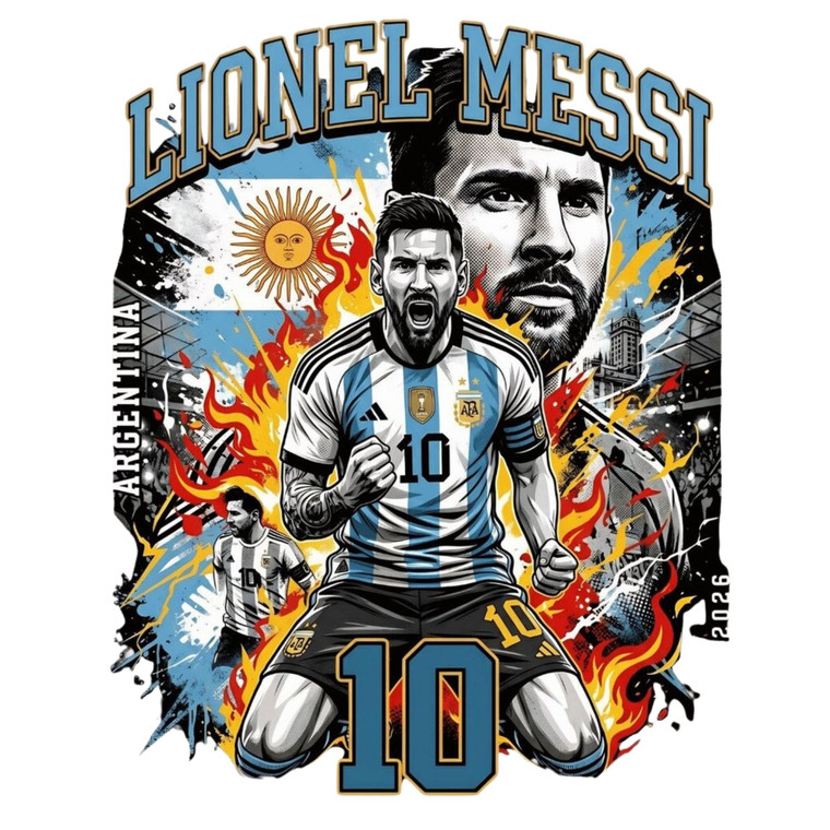 (2 Qty) Argentina Lionel Messi DTF transfer