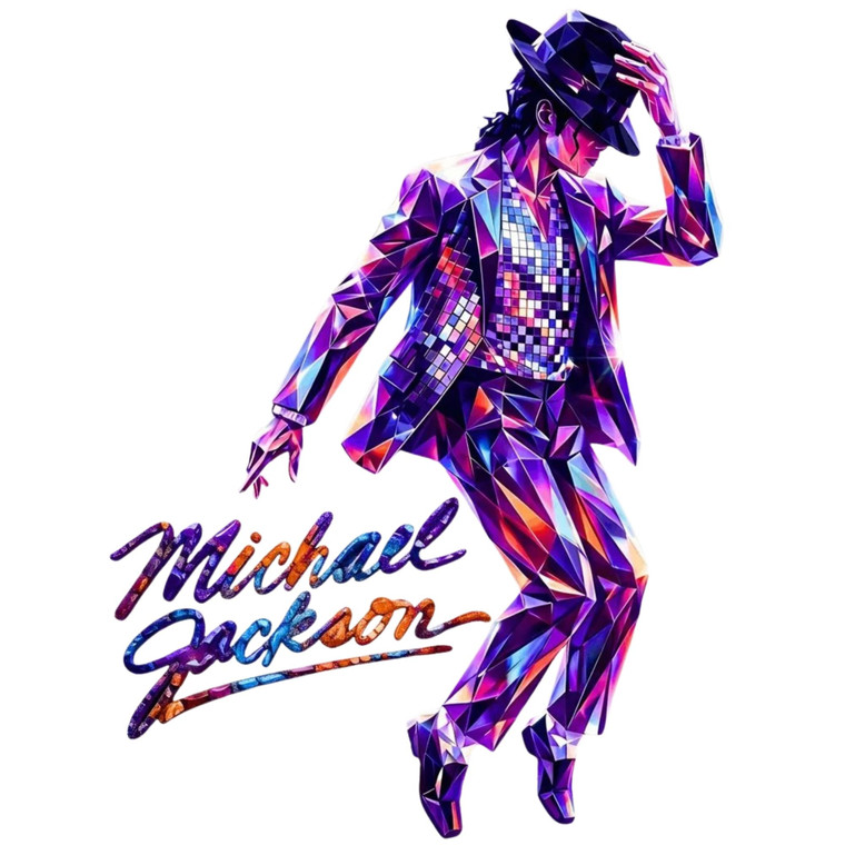(2 Qty) King Of Pop Purple Crystal DTF transfer