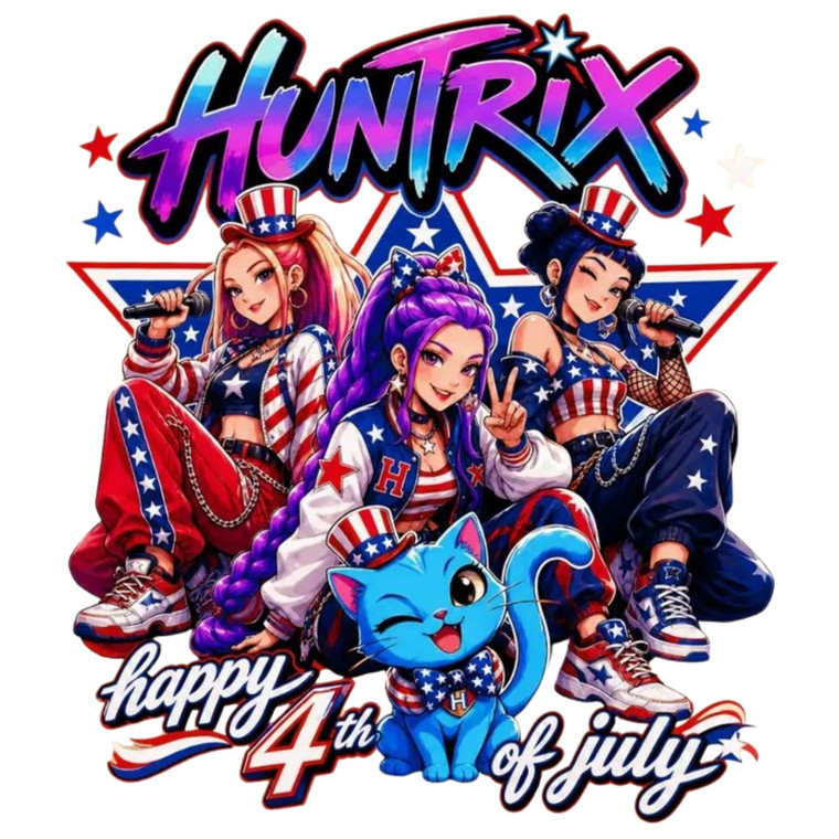 (2 Qty) Huntrix Happy Forth Of July DTF transfer