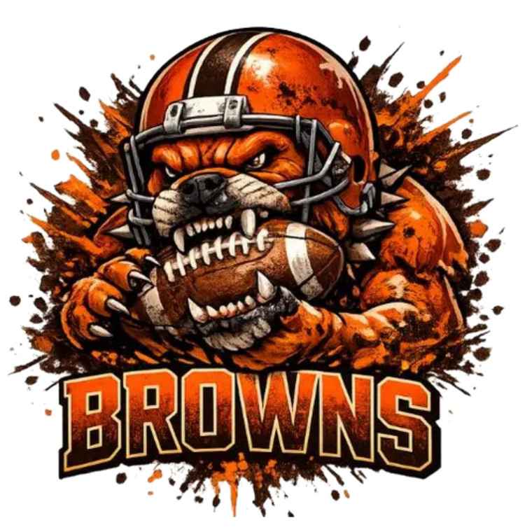  (2 Qty) Browns Mascot DTF transfer