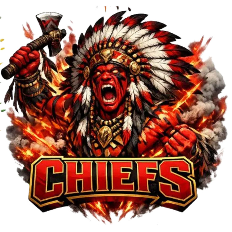 (2 Qty) Chiefs Mascot DTF transfer