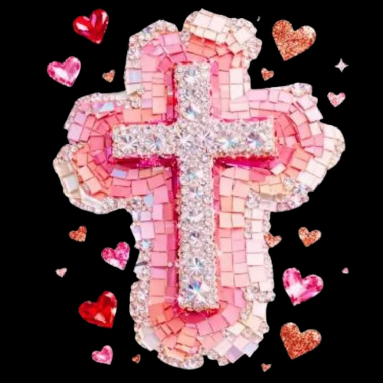 (2 Qty) Cross Rhinestones - DTF transfer