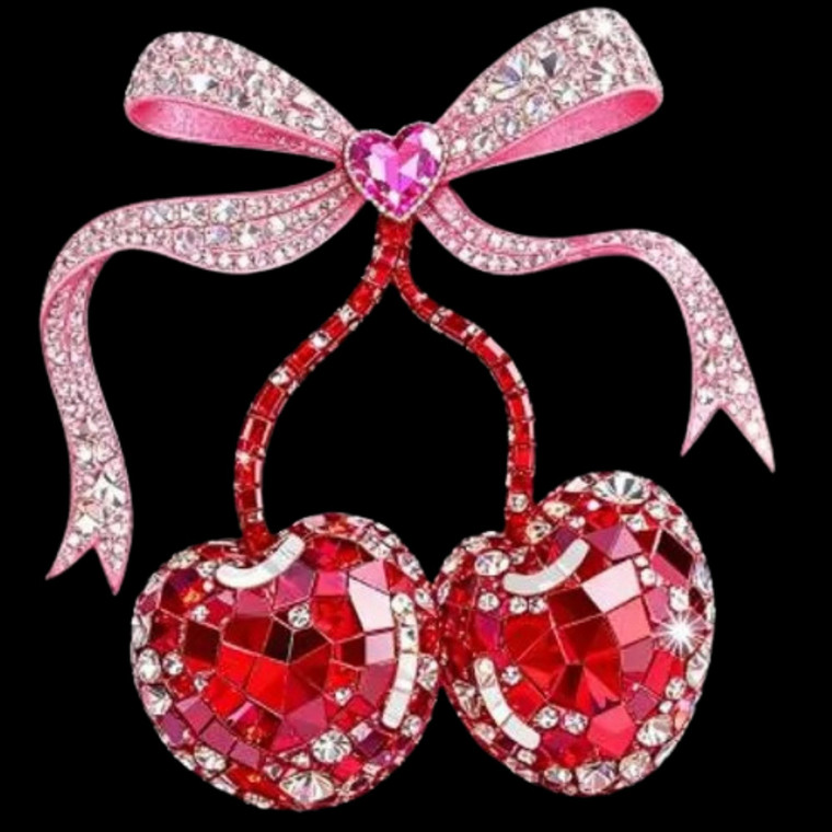 (2 Qty) Cherry Pink Bow - DTF transfer