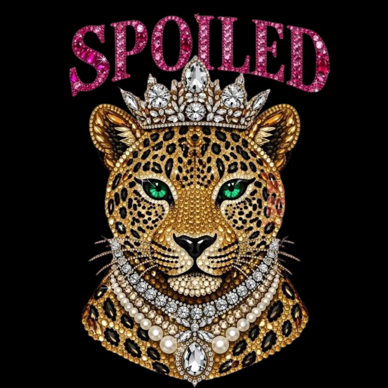 (2 Qty) Spoiled Cheetah Rhinestone- DTF transfer