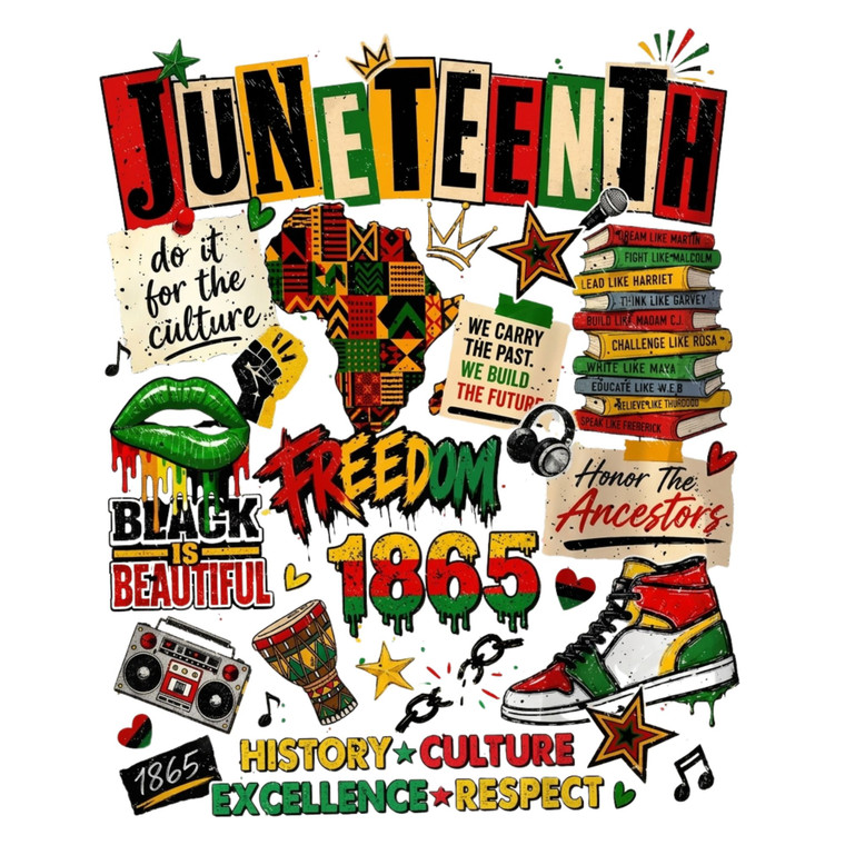 (2 Qty) Honor The Ancestors Juneteenth - DTF transfer