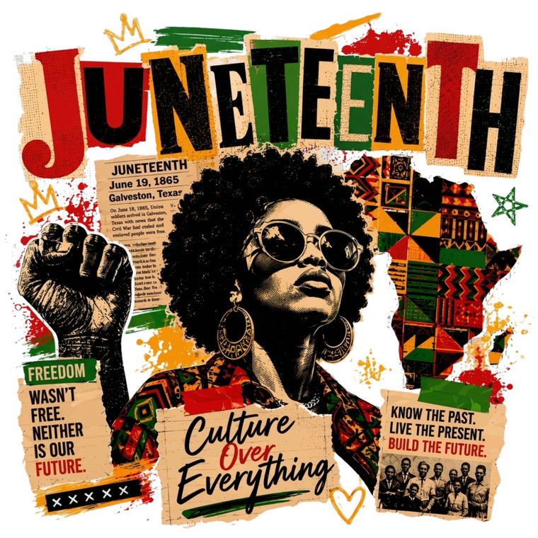 (2 Qty) Juneteenth Culture Over Everything DTF transfer