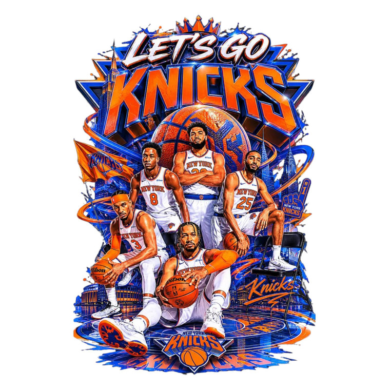 (2 Qty) Lets Go Knicks DTF transfer