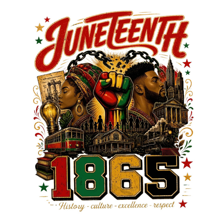 (2 Qty) Juneteenth 1865 Respect DTF transfer