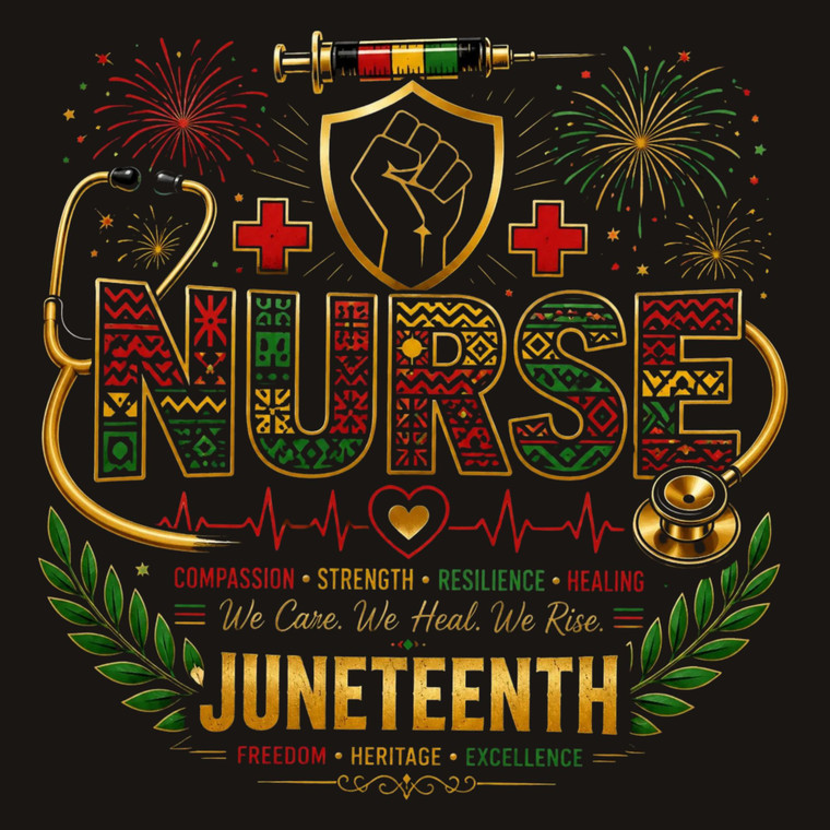 (2 Qty) Juneteenth Nurse Retro DTF transfer