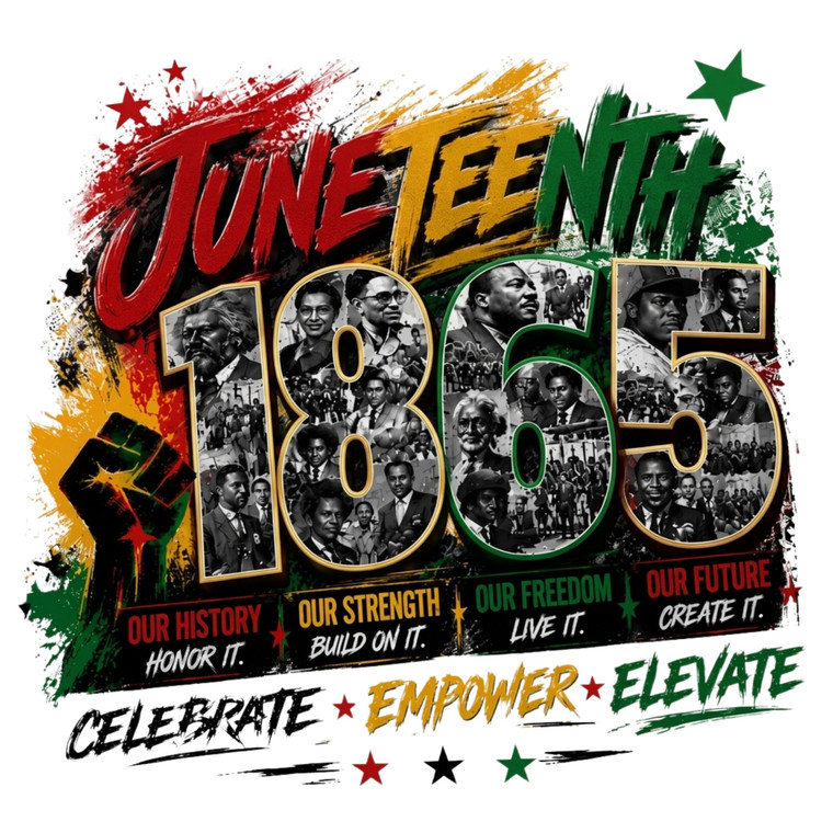 (2 Qty) Juneteenth Celebrate Empower Elevate - DTF transfer