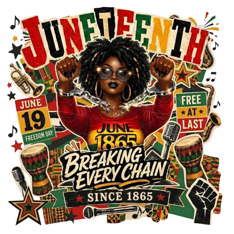 (2 Qty) Juneteenth Free At Last- DTF transfer