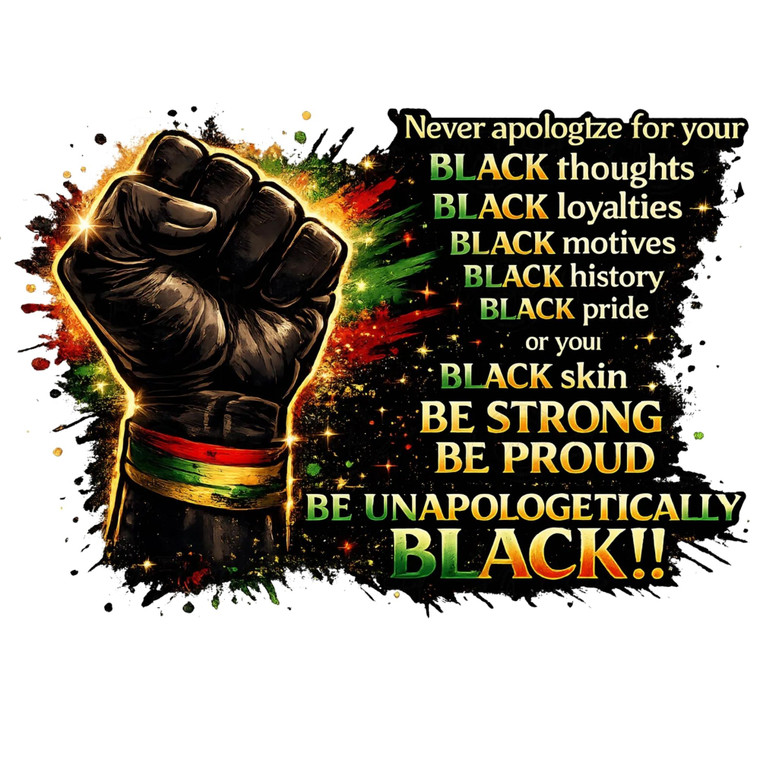 (2 Qty) Juneteenth Never Apologize For - DTF transfer