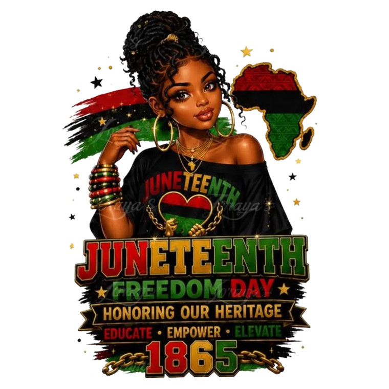 (2 Qty) Juneteenth Freedom Day - DTF transfer