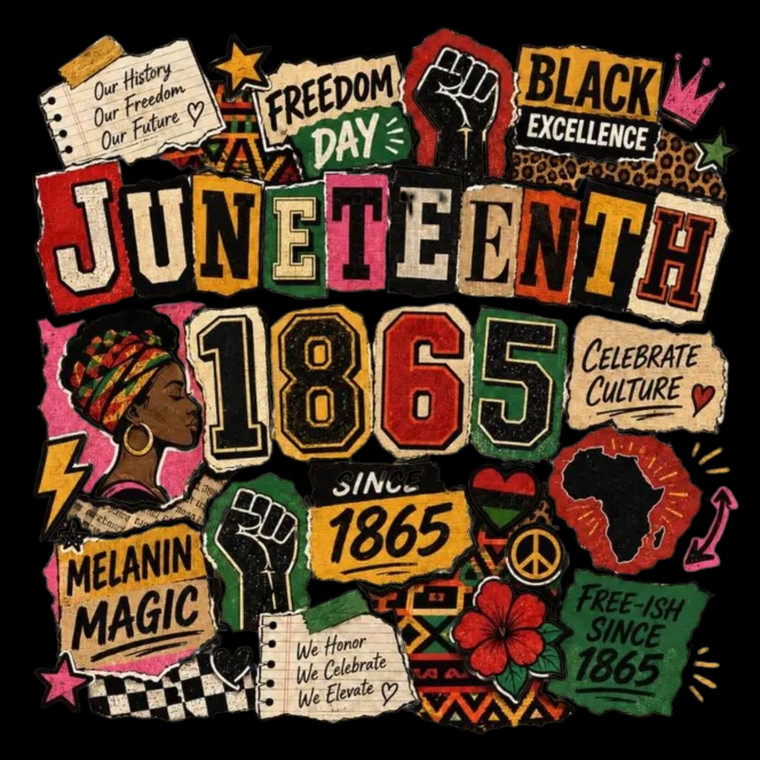 (2 Qty) Juneteenth Free-ish Since 1865 - DTF transfer