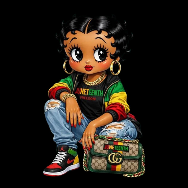 (2 Qty) Juneteenth Beety Boop Freedom- DTF transfer