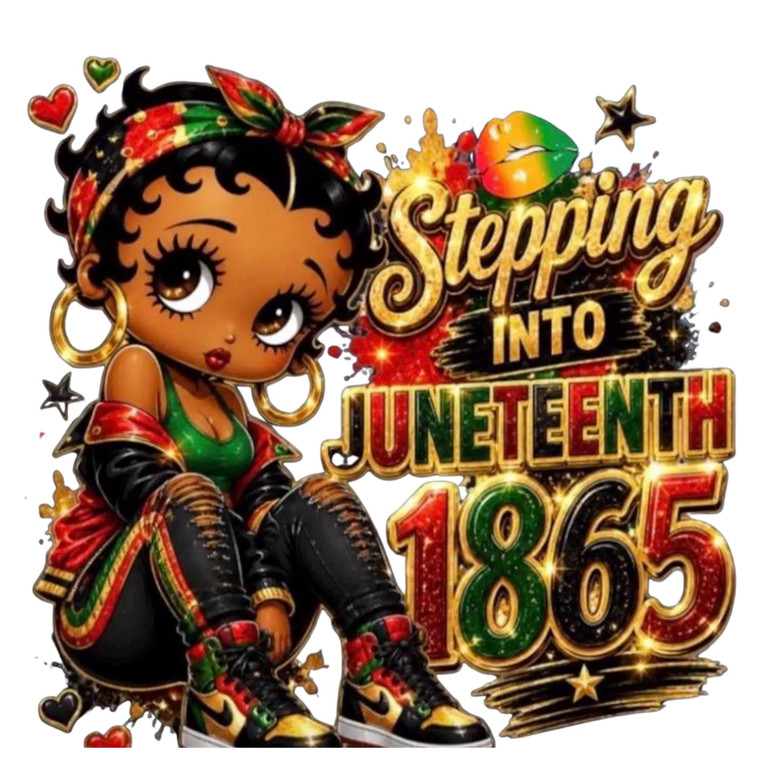 (2 Qty) Juneteenth Stepping Into Beety Boop - DTF transfer