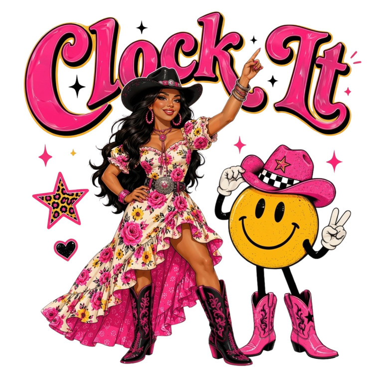 (2 Qty) Clock It Gurl - DTF transfer