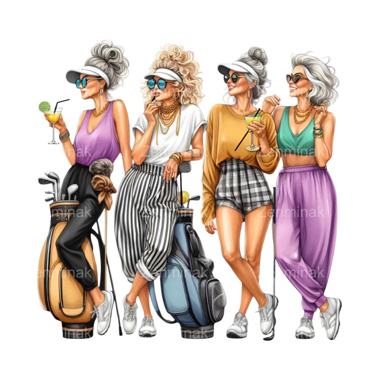 (2 Qty) 4 Gorgeous Golf Girls - DTF transfer