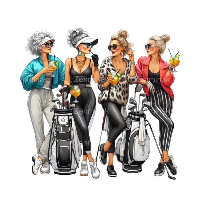 (2 Qty) Beautiful Golf Girls - DTF transfer