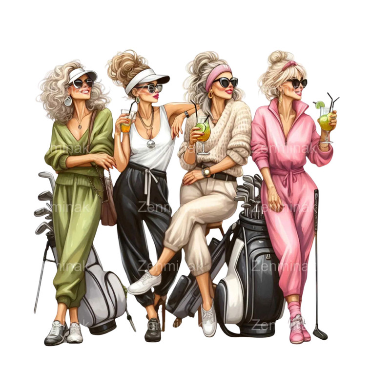 (2 Qty) Pretty Golf Girls - DTF transfer
