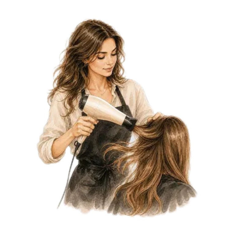 (2 Qty) Blonde Highlights Hair Girl Blow Drying - DTF transfer