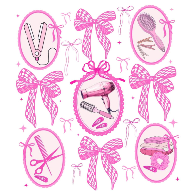(2 Qty) Pink Salon Retro Vibes - DTF transfer