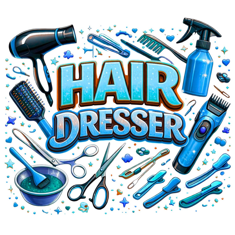 (2 Qty) Retro Hair Dresser Salon - DTF transfer