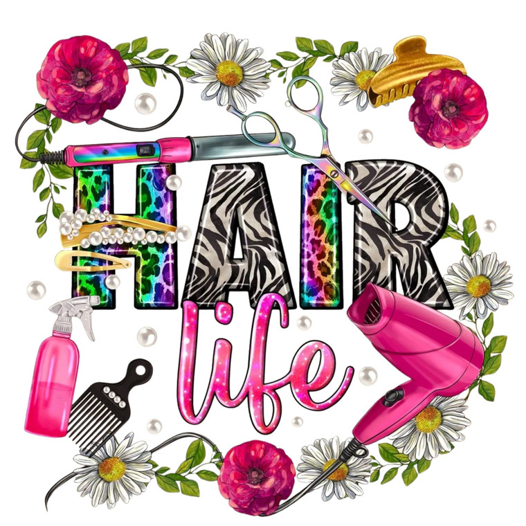 (2 Qty) Retro Hair Life Salon - DTF transfer