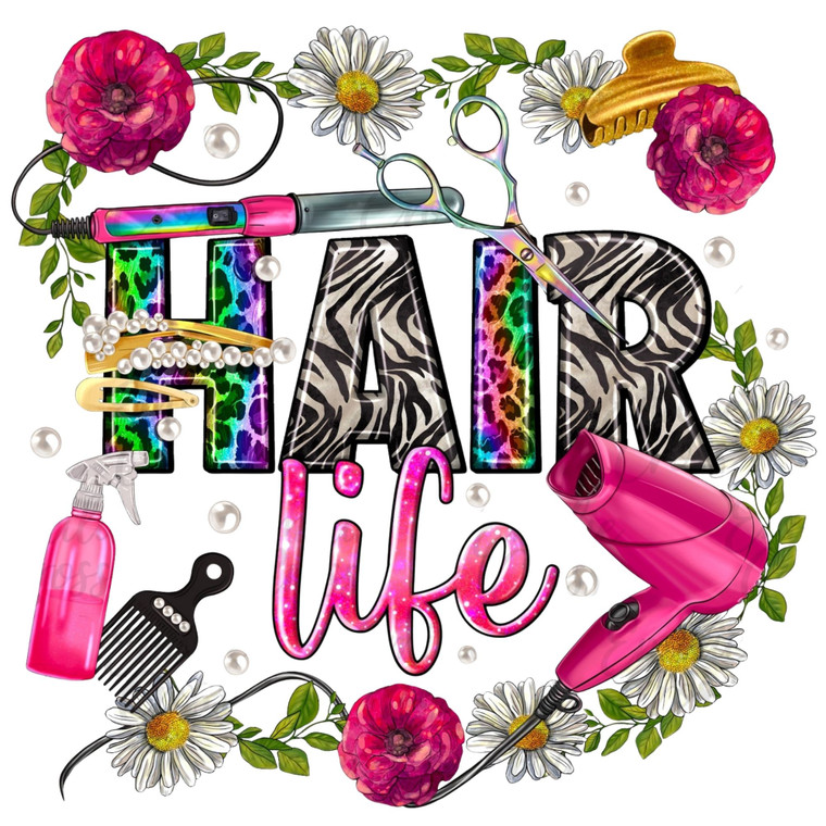 (2 Qty) Hair Life Flower- DTF transfer