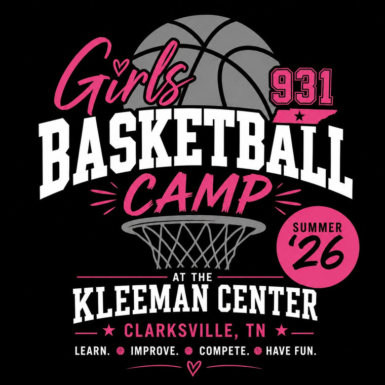 (2 Qty) Girls 931 Basketball Camp Summer 26 Kleeman Center - custom DTF transfer