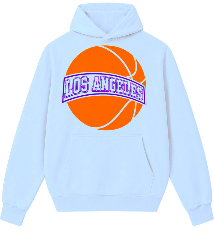 Pullover Hoodie Retro Basketball Inspired Los Angeles Graphic Sweatshirt DTF- NBA Team