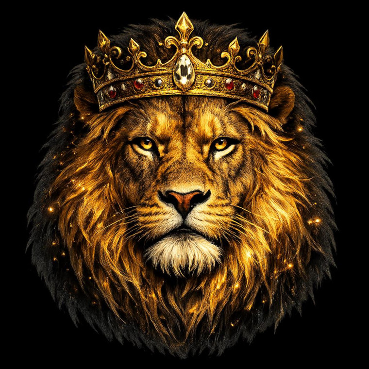 LION FACE WITH CROWN - DTF transfers